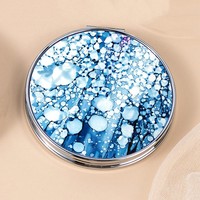 Vente en gros miroir de poche pour femmes petit miroir de voyage grossissant 2X imprimé fleur sac à main miroir compact cadeau unique pour artistique