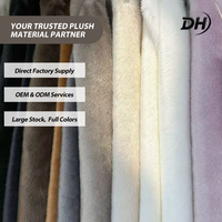 Tissu polaire uni, soyeux et lisse, à poils courts, imitation fourrure de vison, écologique, 100% polyester, brillant et lisse, pour vêtements et textiles de maison