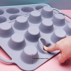 Teglia per Muffin in Silicone 6-12 tazze stampo per Muffin con <span class=keywords><strong>telaio</strong></span> in <span class=keywords><strong>acciaio</strong></span> inossidabile rinforzato in metallo all'interno di stampi per Cupcake antiaderenti - Product Image 5