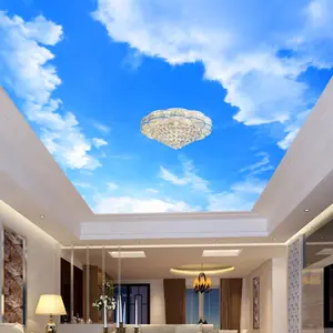 Custom 3D Photo Wallpaper Blue Sky And White Clouds Ceiling Mural Living Room Bedroom Ceiling Background Decoration Painting