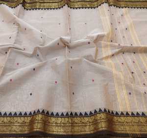 Sari Tradicional Reversible de Algodón KANCHI para Mujer - Ideal para Bodas, Fiestas y Diwali, Largo hasta el Suelo - Product Image 3