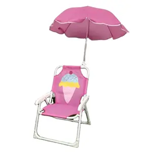 Bolsa de transporte para acampamento, cadeira de praia de metal para pesca, lazer ao ar livre, aço inoxidável, moderna, dobrável 210D para crianças, bebês e crianças, com guarda-chuva