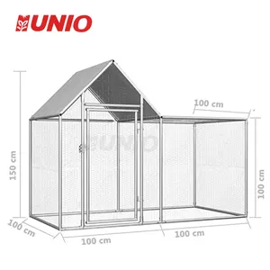 HOT Farm / Family Galvanized Metal Chicken Coop Cage With Cover
