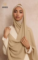 Hijab en Chiffon Perlé Imprimé de Haute Qualité, Châle Traditionnel pour Femmes, Écharpe en Chiffon