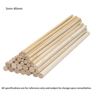 Bastoncini di <span class=keywords><strong>Legno</strong></span> di Faggio Sostenibile di Alta Qualità, Non Finiti, Rotondi, di Diverse Dimensioni per Progetti Fai-da-Te - Product Image 3