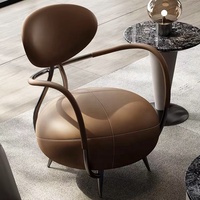 Fauteuil de loisirs moderne design léger dossier de luxe fauteuil canapé inclinable créatif pour salle à manger chambre villa salon