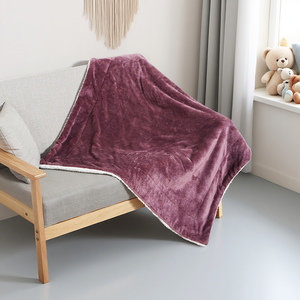 Tím bỏng ngô Jacquard ném chăn 100% poly điền sang trọng mượt flannel sherpa mềm mại thoải mái bề mặt tất cả các mùa - Product Image 2