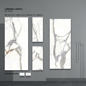 Foshan White Gloss Porcelain Tiles 600x1200mm for Hotel Interiors Contemporary Floor and Wall Spaces - Product Image 3