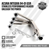 Collecteur d'échappement en acier inoxydable soudé TIG, collecteur haute performance en acier inoxydable pour Acura Integra GSR JDM 94-01, moteur modifié pour la performance