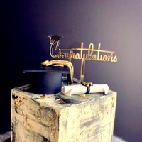 Décoration de gâteau « Félicitations » en acrylique, best-seller, pour la remise des diplômes, fournisseur de décorations de gâteaux pour fêtes