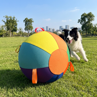 Balle géante gonflable simple en polyester arc-en-ciel pour l'entraînement des chiens et les jeux en extérieur