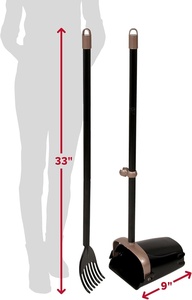Ramasse-crottes pour chien avec bac pivotant et râteau, contrôle efficace des odeurs, noir (2 sacs à déchets parfumés très résistants inclus) - Product Image 3