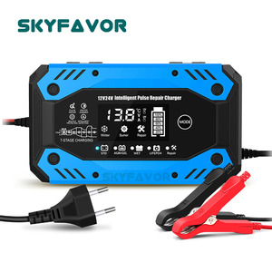 <span class=keywords><strong>12V</strong></span> 24V 10A バッテリー充電器 9段階自動充電 パルス修復機能付き Lifepo4/鉛蓄電池対応 自動車・トラック・バイク用 - Product Image 3
