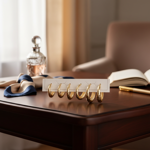 Sofisticati orecchini a cerchio raffinati per una presenza elegante e sofisticata - Product Image 3