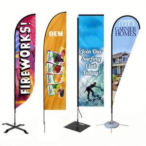 Banderas de Plumas de Poliéster con Diseño Personalizado para Eventos Deportivos y Promocionales, Duraderas, Impermeables y Portátiles - Product Image 1