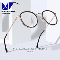 Monture optique complète en métal et acétate, taille 68-22-138, personnalisable OEM, anti-lumière bleue, pour adultes unisexes, fabricant professionnel