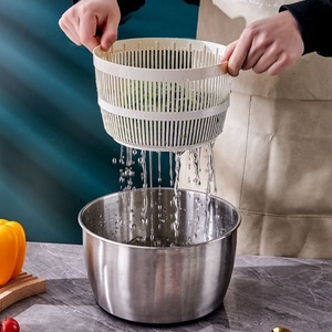 <span class=keywords><strong>Essoreuse</strong></span> manuelle en acier inoxydable 304 pour fruits et légumes, déshydrateur métallique avec <span class=keywords><strong>panier</strong></span> de drainage pour cuisine - Product Image 5