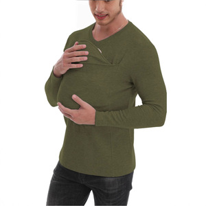 <span class=keywords><strong>Chemise</strong></span> de sécurité d'hiver à manches longues avec poche kangourou Porte-bébé Vêtements de <span class=keywords><strong>grossesse</strong></span> Mère Père Top pour l'alimentation <span class=keywords><strong>Chemise</strong></span> Big Daddy - Product Image 5