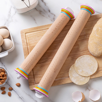 Adjustable Rolling Pin Removable Ring Dough Mat Dough Roller pp Kneading Mat Non-Stick Silicone