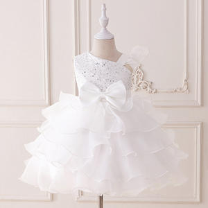 Abito da ballo vestiti per feste per bambini matrimonio abito da principessa con perle e decorazioni modello per ragazze di fiori piccole spose - Product Image 2