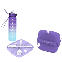 Boîte à lunch bento en plastique sans BPA, résistante aux micro-ondes, de qualité alimentaire, double couche, 3 compartiments, pour enfants et adultes, avec couverts