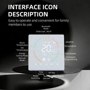 Thermostat intelligent WiFi TUYA pour <span class=keywords><strong>chauffage</strong></span> électrique/<span class=keywords><strong>chauffage</strong></span> de l'eau/chaudière à gaz, fonctionne avec Alexa, <span class=keywords><strong>Google</strong></span> <span class=keywords><strong>Home</strong></span>, commande vocale à distance - Product Image 3