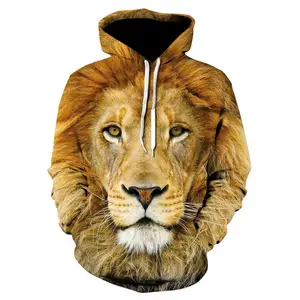 Sıcak hayvan aslan 3D baskı erkekler/kadınlar Laxity Hoodie rahat büyük beden kazak moda popüler Streetwear Trend Hip Hop erkekler giyim