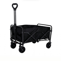 Chariot de camping pliable d'extérieur, chariot utilitaire portable, chariot de pique-nique avec poignée pour l'extérieur, la plage, le jardin, le parc