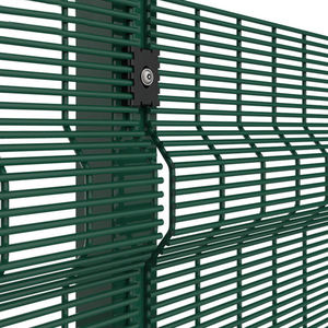 Clôture en treillis métallique haute densité revêtue de PVC vert, panneaux de clôture sans creuser, ensembles de poteaux, clôture en treillis métallique anti-escalade 358 - Product Image 4