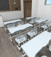 Meubles de classe scolaire à hauteur réglable, bureau d'élève, table et chaises pour l'école primaire, ensemble de bureau et chaise scolaire en ABS