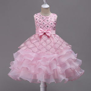 Vestido de Princesa con Lazo y Volantes, Personalizado al por Mayor, para Niñas Grandes, Vestido para Actuaciones en Escenario y Fiestas - Product Image 1