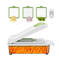 Outil pour fruits et légumes Mandoline Hachoir manuel Trancheuse à légumes avec récipient