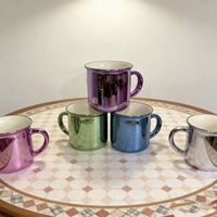 Vente en gros Tasse de galvanoplastie Tasse de sublimation Tasse à café dégradée personnalisée Tasse en céramique avec impression par sublimation