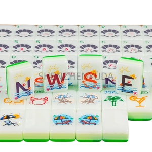 Ensemble de Mahjong américain côtier frais fête de <span class=keywords><strong>plage</strong></span> rassemblements sur mesure affichage de carreaux de Mahjongg en acrylique - Product Image 2