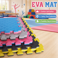 Matras EVA Foam Interlocking Puzzle, Matras Olahraga Sel Tertutup Anti Selip Tahan Air, Lantai Gym Tatami untuk Kebugaran