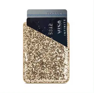 手机空白手机钱包通用皮革卡夹手机定制信用卡卡夹背面