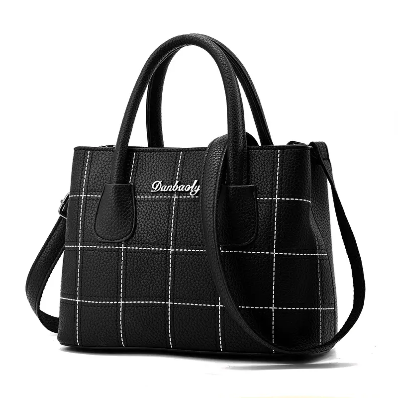 CLK W154 Guangzhou Factory PU Material Tasche Mode Handtasche Plaid Damen handtaschen billige Damen handtaschen