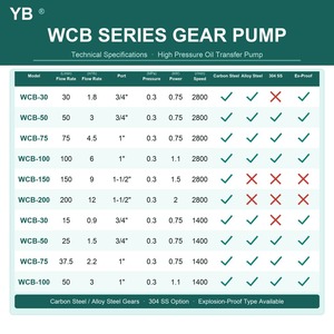 ปั๊มน้ำมันเกียร์เหล็กหล่อ WCB 30 15 ลิตร/นาที 0.3 เมกะปาสคาล 0.75 กิโลวัตต์ ปั๊มน้ำมันปรุงอาหารแบบเกียร์เหล็กอัลลอยด์ 1400 รอบต่อนาที พร้อมมอเตอร์ ใช้งานได้ทันที - Product Image 4