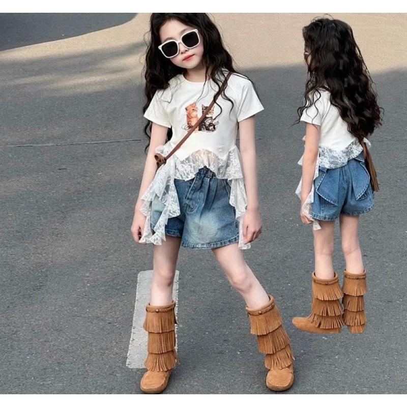 Girls Casual Clothing Sets Short Sleeve