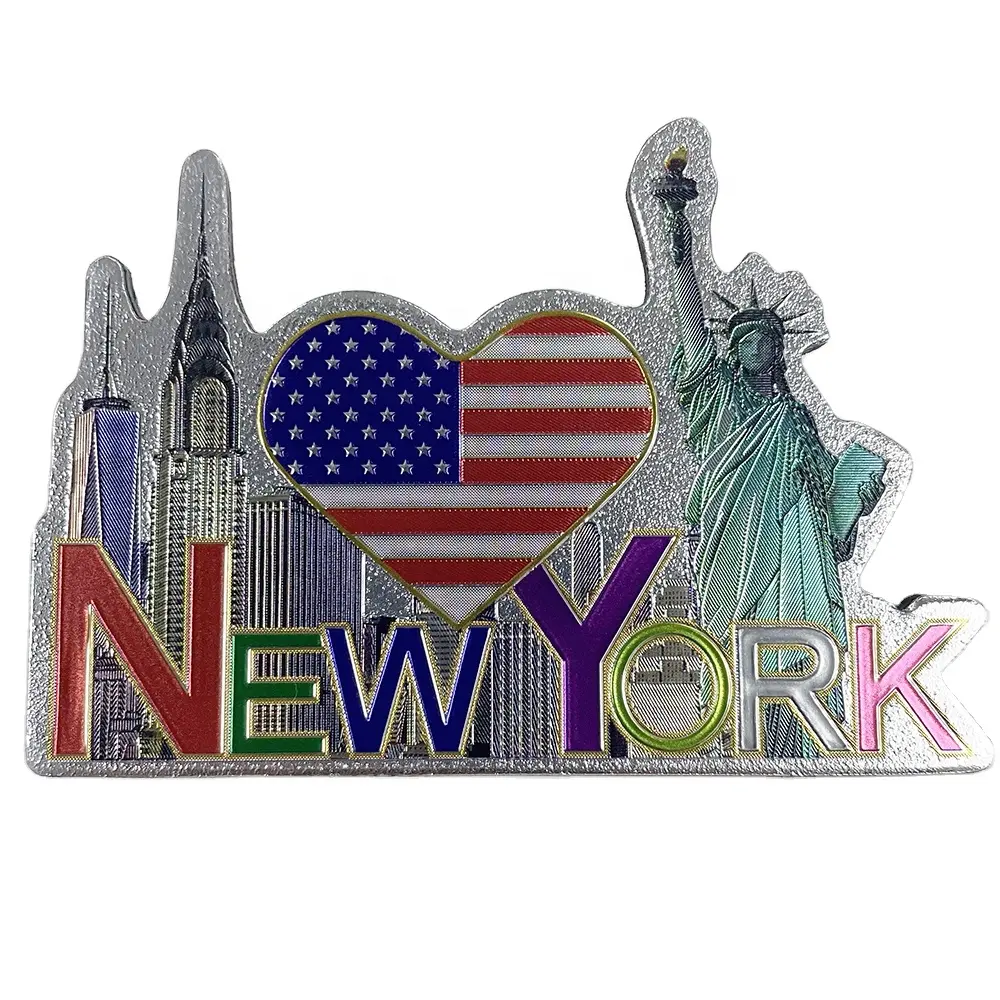 Custom Foil Souvenir Magnet Logo Shape New York City Imã de geladeira para uso doméstico por fabricante