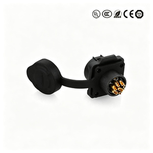 Connecteur étanche LP12 M12 7/8 broches en plastique PBT, prise d'alimentation 3A, fiche circulaire pour connexion de signal LED extérieur IP67 - Product Image 3