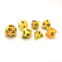 Набор миниатюрных полимерных многогранных кубиков для DND и RPG игр, 7 штук, бежевый цвет, с острыми краями