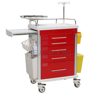 Medical Furniture Multifunction ABS Emergency Medicine <b>Trolley</b> for Clinics and Hospitals - Product Image 2