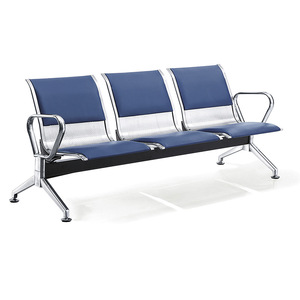 Silla de espera de acero inoxidable Wolverhampton de 3 plazas con reposabrazos para aeropuerto, hospital, banco, estación - Product Image 2