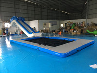 Plateforme flottante gonflable personnalisée, ponton flottant en PVC pour yacht, piscine, divertissement aquatique