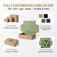 Boîte d'expédition en carton ondulé Eco Kraft avec bande déchirable, emballage plat 100 % recyclable pour boîte d'abonnement, emballage de marque de beauté