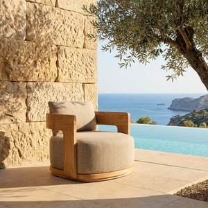 Sofá de Teca Natural Resistente para Exteriores, Muebles de Madera Impermeables para Terrazas de Resorts de Lujo y Proyectos Hoteleros - Product Image 1