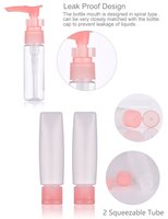 Kemasan Kosmetik Plastik Mini Transparan Mewah, Botol Perjalanan Set untuk Krim, Lotion, dan Spray Perawatan Kulit