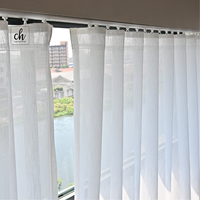 Tissu de rideau transparent effet lin série 6003 en gros, 100 % polyester, voile de poids moyen, filtrant la lumière pour fenêtre