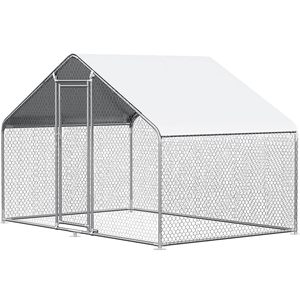 Poulailler extérieur en métal à assemblage facile, une pièce, avec toit en spire, <span class=keywords><strong>pour</strong></span> poules et lapins, enclos d'exercice - Product Image 1